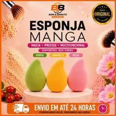 Esponja Manga Para Maquiagem Macia Multifuncional Uso Seco e Molhado Original