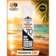 Protetor Solar FPS 70 Ecenzya Gold 120ml Toque Seco UVA UVB Original
