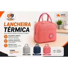 Lancheira Térmica Impermeável Bolsa Marmita Cores Variadas Refeição Trabalho Escola Academia