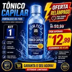 Tônico Capilar DOM PELO Crescimento Acelerado Cabelo, Barba e Sobrancelhas 120ml