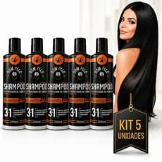 Shampoo Escurecedor De Cabelos Grisalhos Brancos Pretos Cor Intensa Kit 5 unidades Dom Pelo