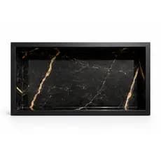 Nicho Porcelanato Calacata 60x30cm Embutido Porta Shampoo com Borda de Alumínio para Banheiro