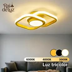 Plafon Lustre LED Decorativo Moderno Luz 3 Cores para Sala de Estar Jantar Quarto e Corredor（110-220V）