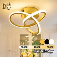 Lustre Luminária LED De Teto Moderno Luz 3 Cores Decorativa para Sala de Jantar Quarto e Sala（110-220V）