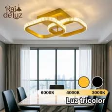 Plafon Luminária LED De Teto Moderna Minimalista Luz Tricolor com Faixa Acrílica para Sala e Corredor（110-220V）