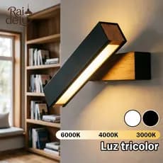 Lâmpada De Parede LED Giratória 270° Luz 3 Cores com Proteção Ocular para Quarto e Corredor（110-220V）