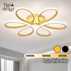 Luminária LED De Teto Moderna Formato Flor com Detalhes Dourados para Sala Quarto e Cozinha（110-220V)