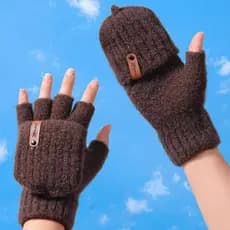 Decorador Inverno Luvas De Malha Flip-Top Sem Dedos Para Homens Ao Ar Livre Quentes Thiened Moda Masculina Novo