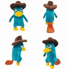 Boneca de Pelúcia Pato Perrinho Platypus com Chapéu Brinquedo de Presente NXKH