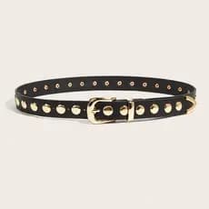 Cinto de heavy metal com tachas estilo punk, cinto decorativo de moda coreana para jeans com fivela.