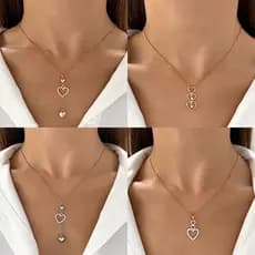 Europeu americano ins oco coração colar feminino elegante nicho Design diamante em forma de coração clavícula corrente i