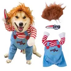 Roupa De Cachorro Gato De Estimação Engraçada Chucky Deadly Doll Cosplay Festa De Fantasia