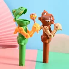 Brinquedo pirulito de dinossauro, lanches infantis, doces divertidos, robô gato retrátil do influenciador.