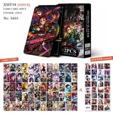 Cartão Anime Demon Slayer Photocard Dupla Face Lomo Card 92pcs/Box