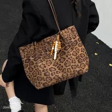 Outono inverno grande capacidade leopardo impressão sacola moda feminina na moda 2025 novo estilo All-Match High-End sim