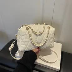 Versão coreana moda bolsa pequena bolsa feminina 2026 primavera diamante corrente saco ombro mensageiro pequeno quadrado