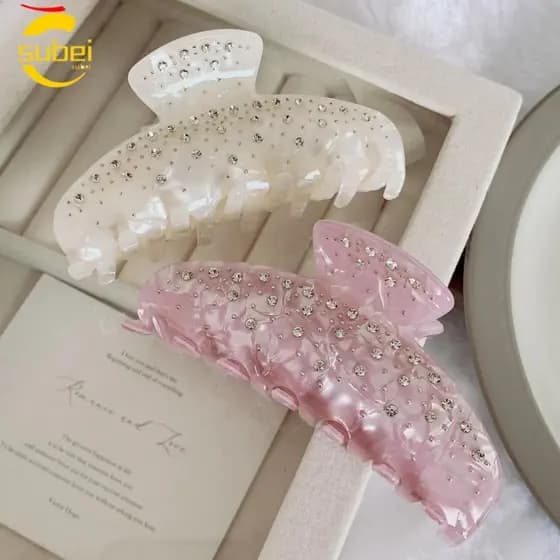 Grampo De Cabelo SUBEI , Acessórios De Acetato , Garra , Presilhas Strass Elegantes E Doces