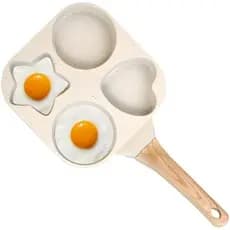 Frigideiras Antiaderentes Para Ovos , Formato De 4 Furos , Frigideira Antiaderente Forma De Coração Café Da Manhã , Aque