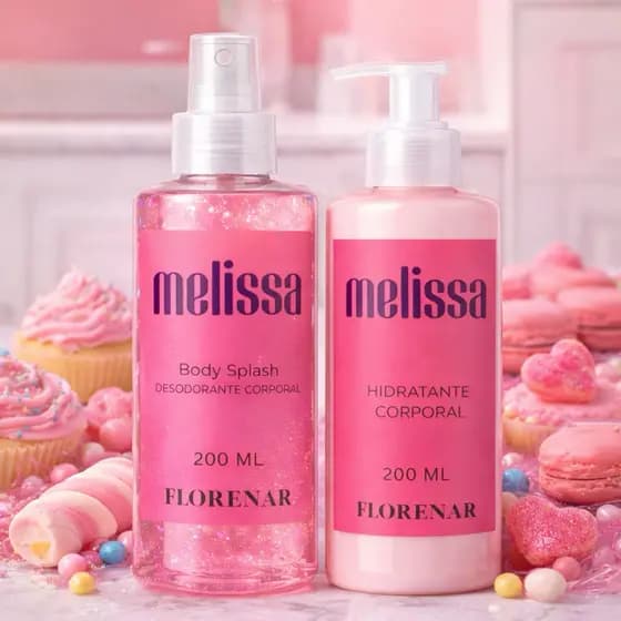 1 Kit Body Splash Bubbaloo com gliter 200Ml + 1 Hidratante 200ML