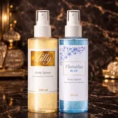 Kit 2 Body Splash Lily + Florata Blue 200ml cada com gliter