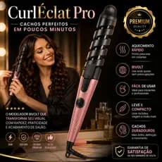 Modelador de Cachos Bivolt 30W CurlÉclat Pro Babyliss Ondulador de Cabelo Aquecimento Rápido Portátil Cinza Rosa