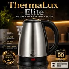 ThermaLux Elite Chaleira Elétrica Inox 1,8L 1000W 127V Aquecimento Rápido com Registro INMETRO