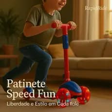 Patinete com Luzes LED Vermelho RapidRide Leve e Compacto para Crianças