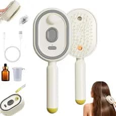 Escova de Massagem com Almofada de Ar e Spray Elétrico, Escova de Vapor Elétrica para Cabelo, Escova de Cabelo Elétrica