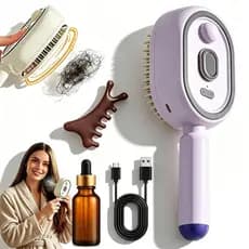 Escova de Massagem com Almofada de Ar e Spray Elétrico, Escova a Vapor Elétrica para Cabelo, Escova com Almofada de Ar e