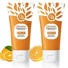 2PC Gel Esfoliante Laranja Sheghy, Gel Esfoliante para Cuidados com a Pele do Rosto e Corpo, Gel Esfoliante Facial Hidra