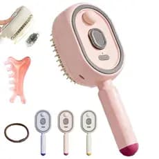 Escova de vapor elétrica para cabelo, pente de massagem com almofada de ar e spray elétrico, escova de cabelo recarregáv