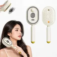 Escova a Vapor Elétrica para Cabelo, Escova Elétrica com Almofada de Ar e Spray para Mulheres, Escova de Cabelo Recarreg