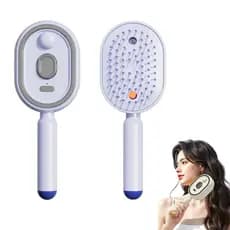 Escova a Vapor Elétrica, Pente com Vibração e Nebulização, Escova Desembaraçadora 2 em 1 para Todos os Tipos de Cabelo,