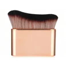Pincel Autobronzeador em Ouro Rosado para Corpo e Rosto - Pincel de Maquiagem Portátil com Cerdas Macias para Aplicação