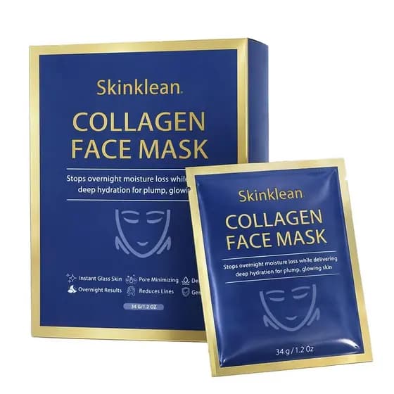 Máscara Facial de Colágeno klean, Cuidado Suave e Hidratação Profunda para Todos os Tipos, 1 Conjunto / 4 Adesivos (1 un