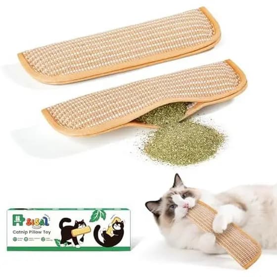 Potaroma Cat Toys Pacote De 2 Com 6000mg A + Catnip Orgânico , Material De Sisal Macio Brinquedos Para Arranhar E Chutar