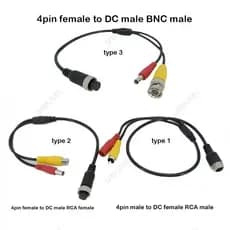 1 Pçs Cabeça De Aviação M12 4Pin Macho Fêmea Para BNC DC RCA Extensão Conector Cabo Adaptador CCTV Câmera Segurança BR26