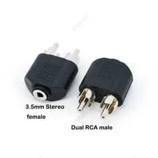 3.5mm Áudio Estéreo Jack Fêmea Para 2 Duplo RCA Macho plug Conector Adaptador Conversor Alto-Falante Amplificador De Pot