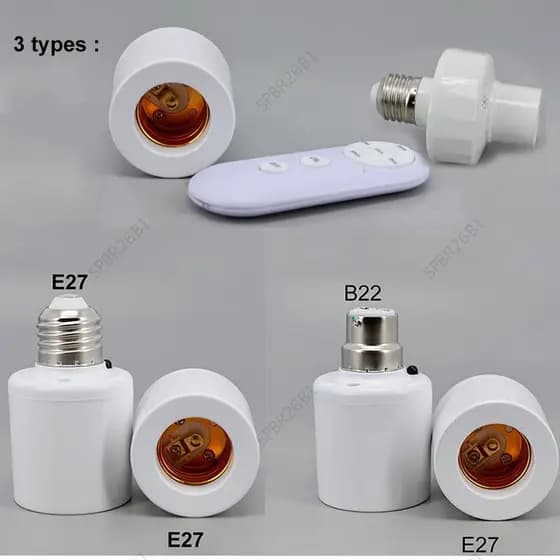 3 Tipos De radar Ou Sem Fio E27 Para B22 E27 Base De Lâmpada De Controle Remoto Tomada Interruptor De Temporizador Intel