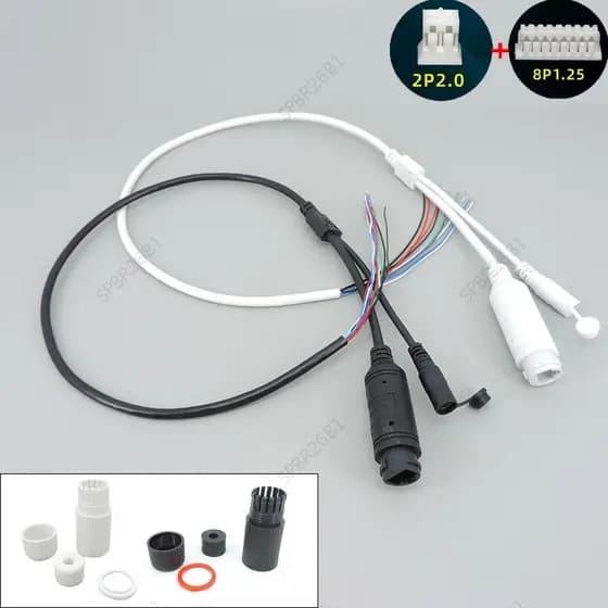 Núcleo De 9 Pinos 48V A 12V PoE Cabo De Alimentação De Rede DC Áudio IP Câmera RJ45 Fio Dividido Capa À Prova D'água Mód