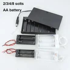 2 3 4 Slots Portas Bateria AA Transparente Preto 2xAA 3xAA 4XAA 8a Caixa De Armazenamento De Energia Titular Leva Para F