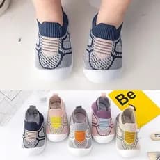 Sapatos de bebê antiderrapante berço meias para bebês com sola de borracha crianças meninas malha meninos fundo macio