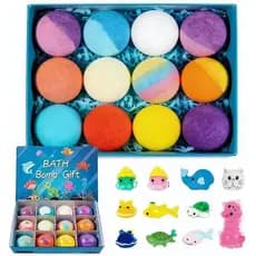 Conjunto de Bombas de Banho em Forma de Tartaruga, Bomba de Banho com Brinquedo Dentro, 12 Bombas de Banho com Surpresa,