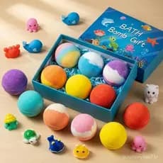 Conjunto de Bombas de Banho com Brinquedos Dentro, Presente de Bombas de Banho para Crianças a Partir de 3 Anos, Bombas