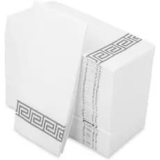 LEKOCH 50 unidades de Guardanapos de Papel Airlaid de Qualidade, com Acabamento Cinza, para Casamentos, Festas e Natal,