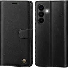 Capa para Celular Galaxy S26, Capa Protetora Dobrável de Alta Qualidade para S26, Capa de Couro com Porta-Cartões, Supor