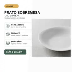 Jogo 6 Pratos Sobremesa Quadrado Vidro Opaline Branco 19 cm