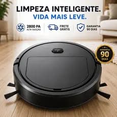 Robô Aspirador 2800Pa Alta Sucção Recarregável Automático Para Poeira Pelos Pet