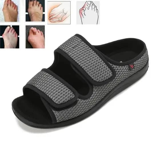 Sandálias Diabéticas Ajustáveis para Homens e Mulheres, Calçados Alargados Adequados para Pés Inchados, Edema Diabético