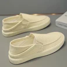 Sapatos masculinos de lona para o verão, slip-ons de linho, tênis casuais masculinos.   2YCG
